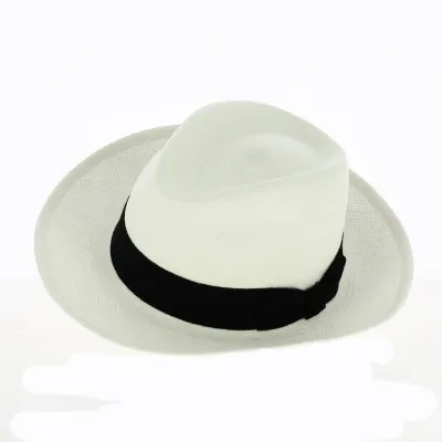 Chapeau Fedora Panama Gabin Blanc - Crambes Reference : 11738 | Chapellerie Traclet