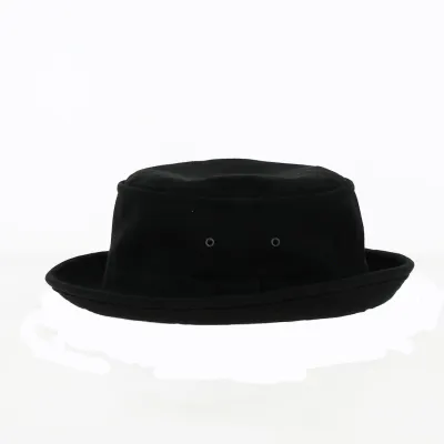 Chapeau Porkpie Beach Pique Noir Coton- Crambes