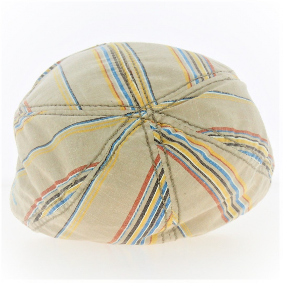 Casquette plate Rayée Beige - Keyone