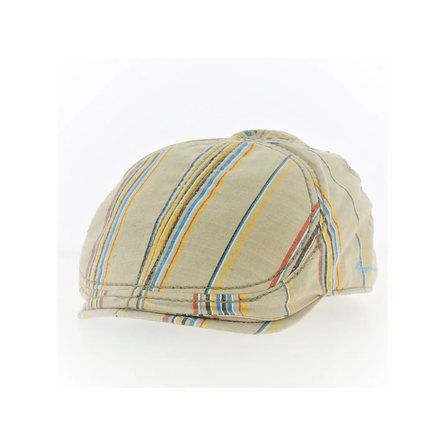 Casquette plate Rayée Beige - Keyone Reference : 1171 | Chapellerie Traclet