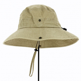 Wide-brimmed bucket hat Oliver Beige - Traclet