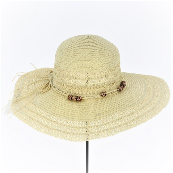 Capeline Safia Paille Papier Beige - Traclet
