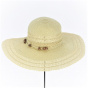 Safia Paper Straw Wide-Brimmed Hat in Beige - Traclet
