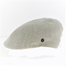 Domed Gent Linen Cap in Beige - City Sport