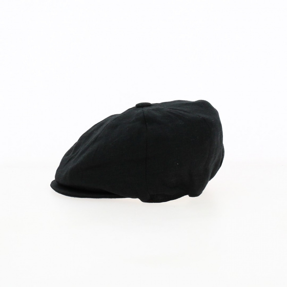 Black Linen Irish Cap - Hanna Hats