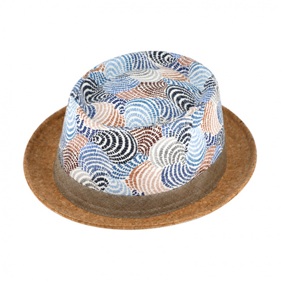 Porkpie Hat Linen Blue - Fiebig