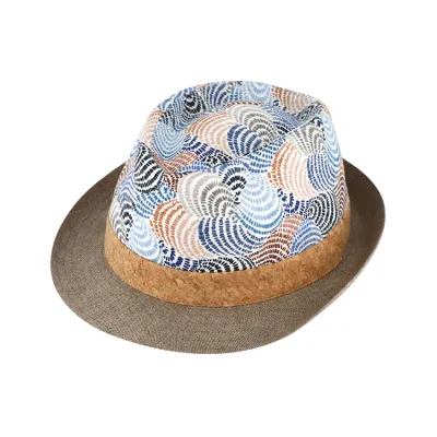 Chapeau trilby Coquille Lin Bleu - Fiebig