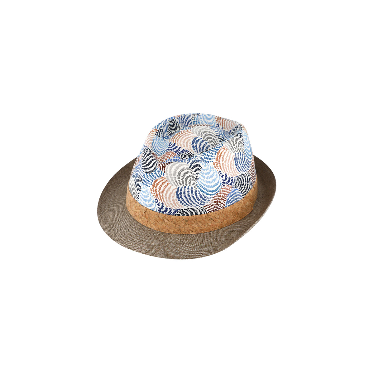 Sombrero trilby de lino azul - Fiebig Referencia : 18009