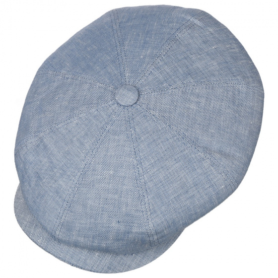 Sky Blue Linen Hatteras Cap - Stetson