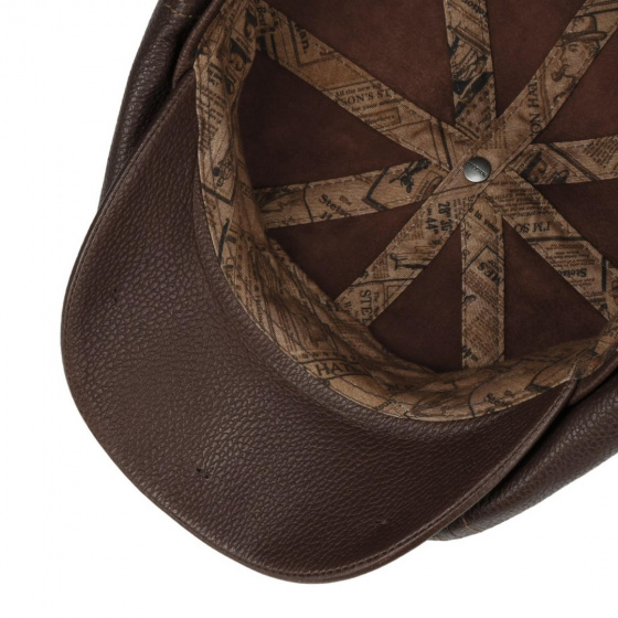 Brown Leather Hatteras Cap - Stetson