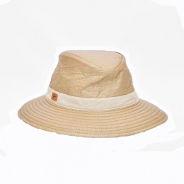 Parisian Medium Brim Hat in Linen & Beige - Soway