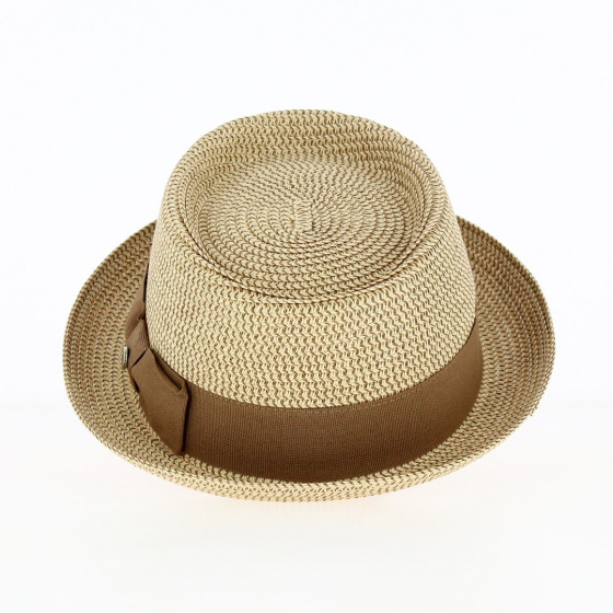 Chapeau Porkpie en Paille Milano Bordeaux - Flechet