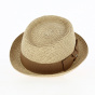 Chapeau Porkpie en Paille Milano Bordeaux - Flechet